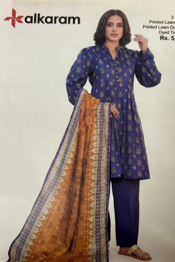 Unstitched Printed Lawn 3 Piece code 188 GULFATIMA