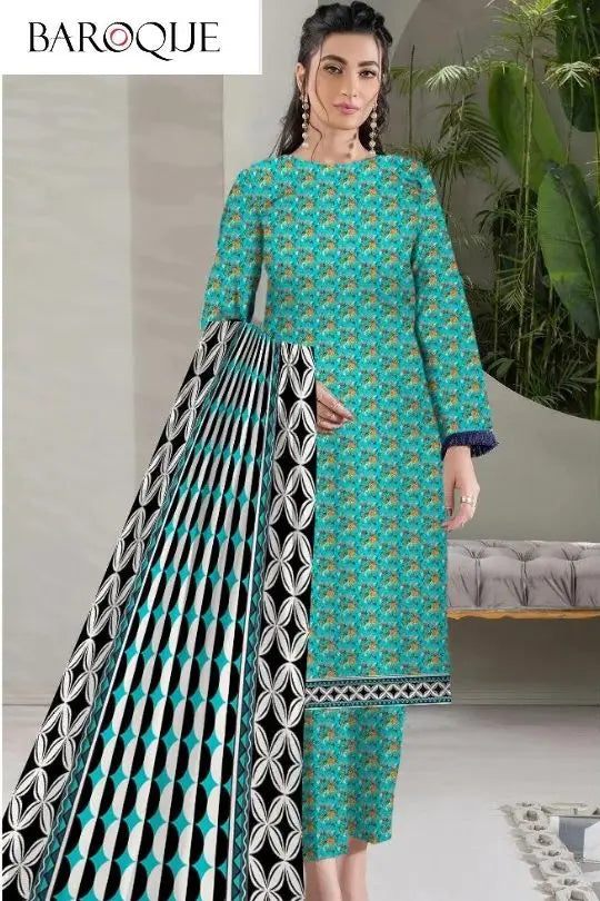 WINTER'S 3PC LINEN 100% DIGITAL PRINTED Gul Fatima