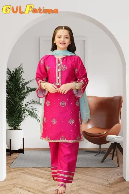 Winter 3pc dhenak kids collection Gul Fatima