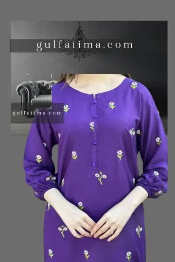 code-HGMJ052-Embroidery flower booti 2Pcs Gul Fatima