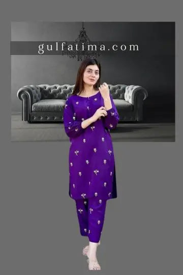 code-HGMJ052-Embroidery flower booti 2Pcs Gul Fatima