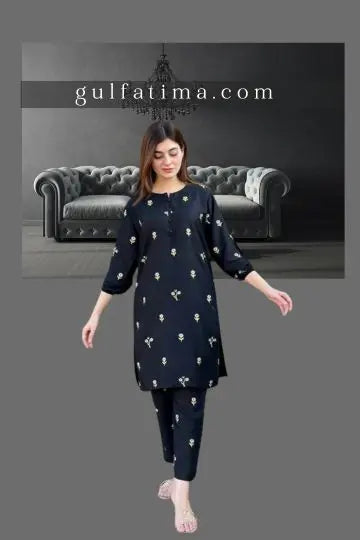 code-HGMJ054-Embroidery flower booti 2Pcs Gul Fatima